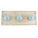 Turquoise Golden Line Medium Ceramic Melon Wooden Hooks